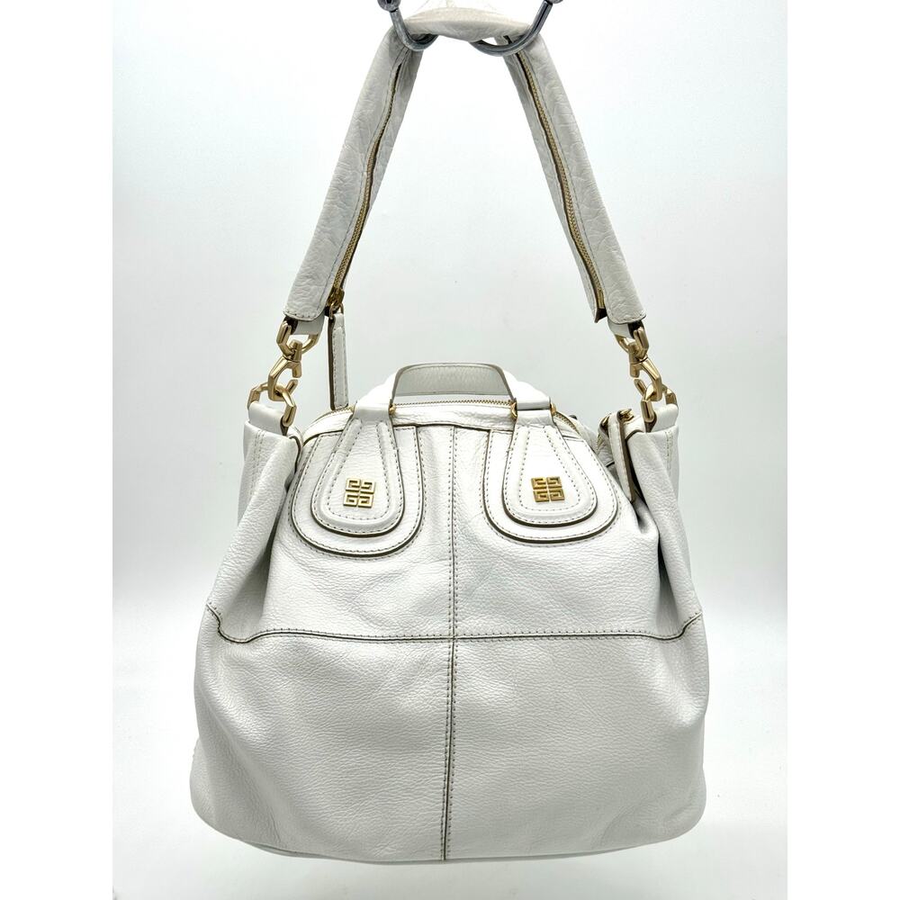 Copied - Authenticated Givenchy Nightingale White Leather Tote - Gold Hardware